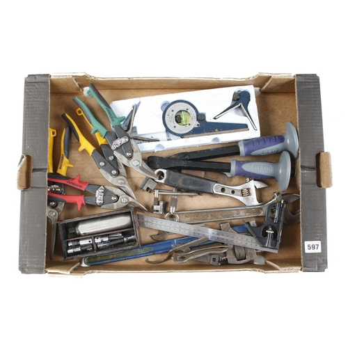 597 - Four wrenches and other engineering tools G