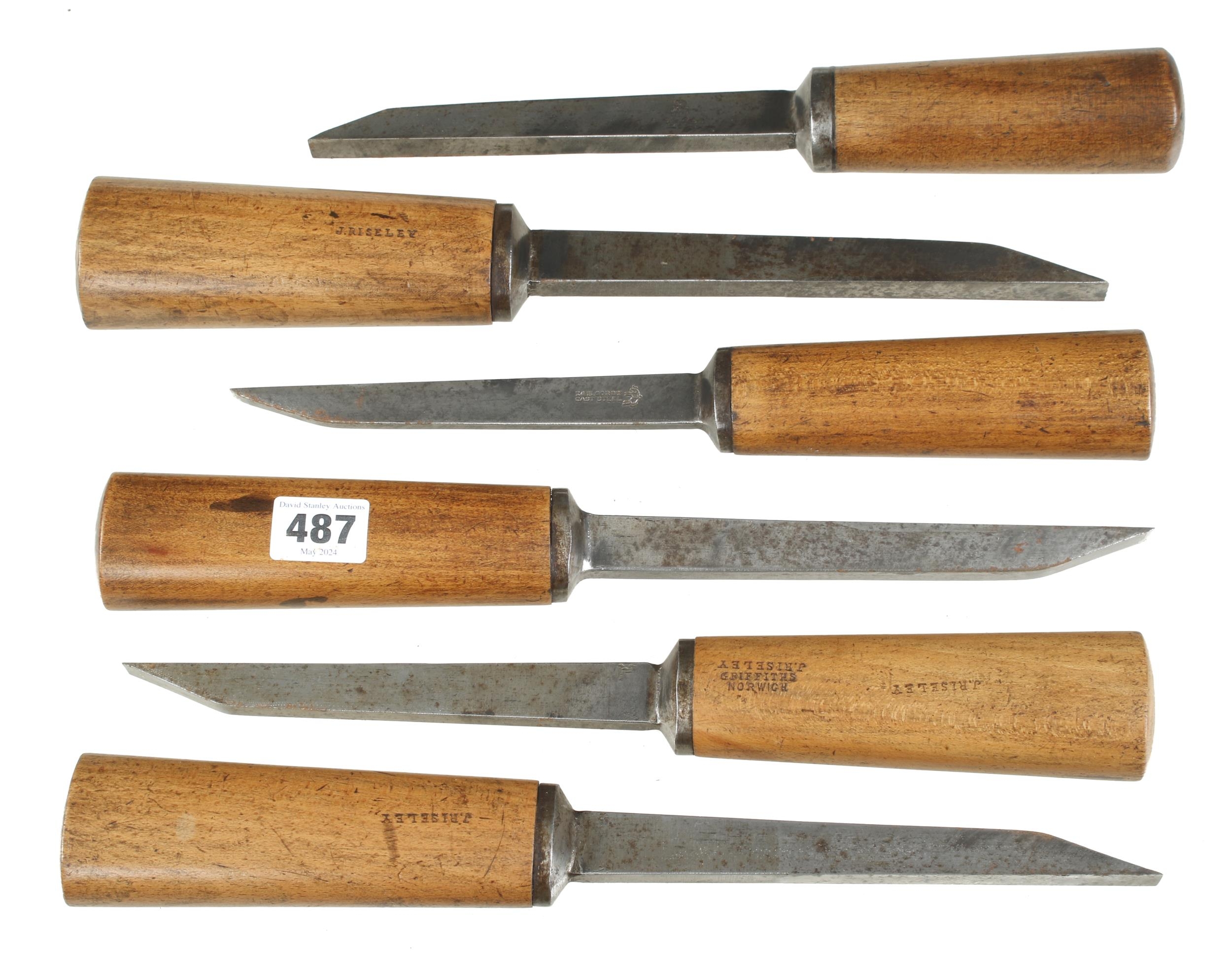 A set of 6 mortice chisels by SORBY 1/4" to 1/2" (very fine differences