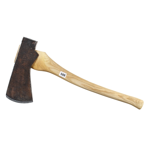 588 - A sharpened felling axe with correct replacement handle G++