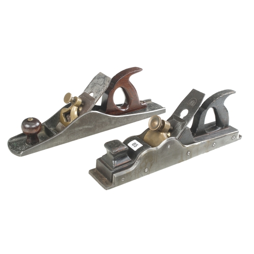 85 - Two iron panel planes with brass levers G