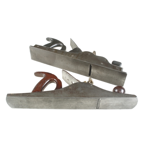 85 - Two iron panel planes with brass levers G