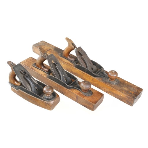 74 - A set of 3 STANLEY wood bottom planes Nos 28, 32 and 36 G-