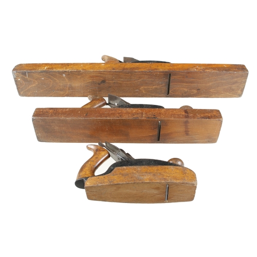 74 - A set of 3 STANLEY wood bottom planes Nos 28, 32 and 36 G-