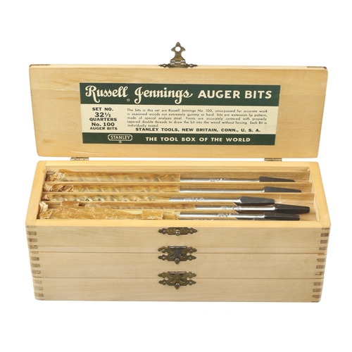 693 - A very fine, unused set of 13 RUSSELL JENNINGS auger bits by STANLEY USA in their orig paper wrapper... 