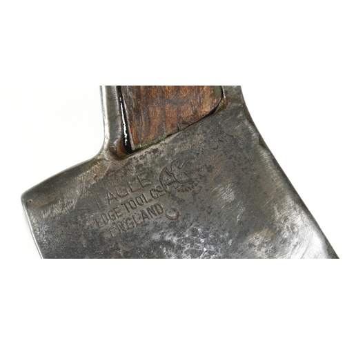 698 - A most unusual axe by EAGLE EDGE Tool Co England with pronounced curved and laminated swan neck with... 