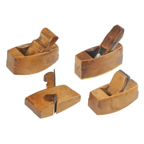 725 - Four small, quality boxwood planes from 4