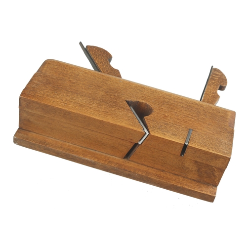 741 - An unusual twin iron dado type grooving plane with side fence 2 1/2