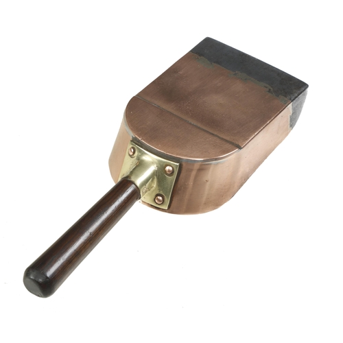 785 - A banker's unusually small brass coin shovel with steel front and rosewood handle 10