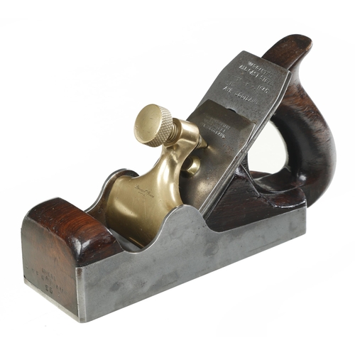 861 - A d/t steel STEWART SPIERS No 7 parallel smoother with closed handle and orig Spiers iron G+