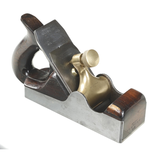 861 - A d/t steel STEWART SPIERS No 7 parallel smoother with closed handle and orig Spiers iron G+