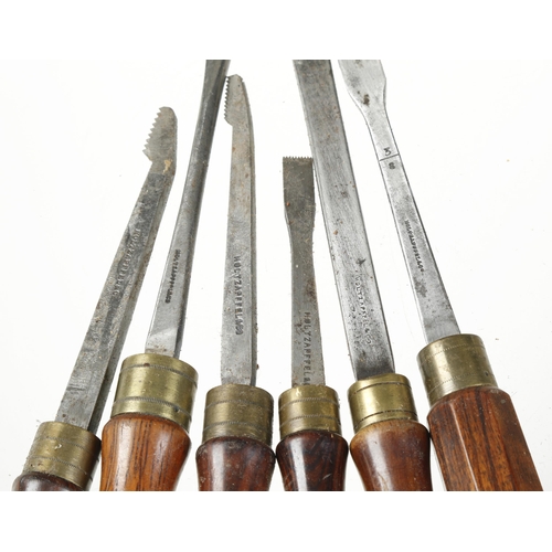 913 - 58 rosewood handled ornamental turning tools, 31 named HOLTZAPPFEL the rest matching and probably mo... 