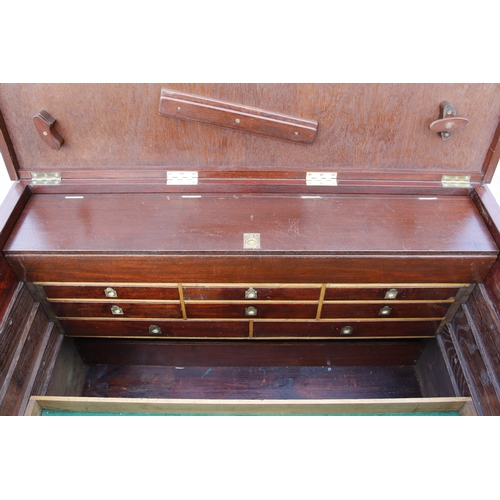 787 - A most unusual cabinetmaker's mahogany lined pine chest measuring 40