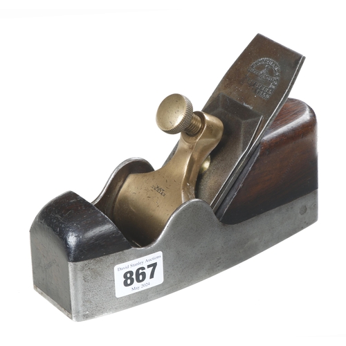 867 - A d/t steel coffin smoother by SPIERS with rosewood infill G+