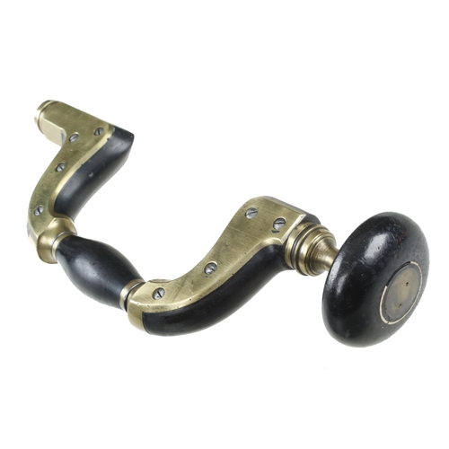 912 - An Ultimatum brass framed ebony brace by ROBERT MARPLES with part ring in ebony head G+