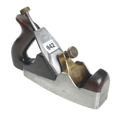 942 - A d/t steel NORRIS A2 adjustable smoother, little iron remains o/w G+