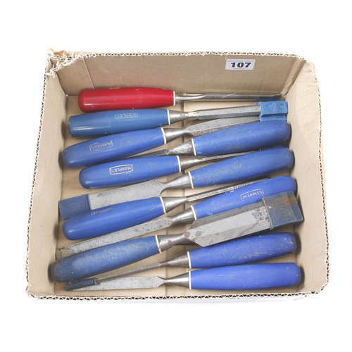 107 - Ten MARPLES chisels and two others all with composite handle G