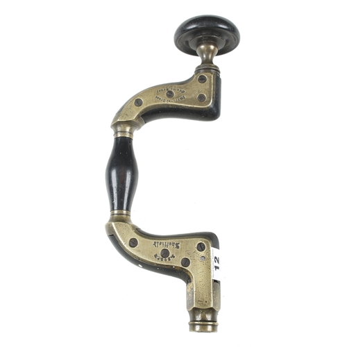 12 - An Improved Brass Framed Brace by I SORBY lacks ring in ebony head G+