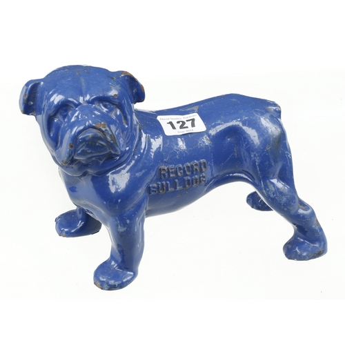 127 - A rare RECORD advertising cast iron bulldog G+