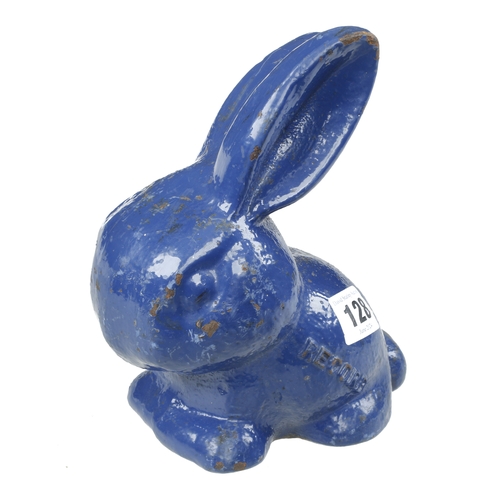 128 - A rare RECORD cast iron advertising rabbit G+