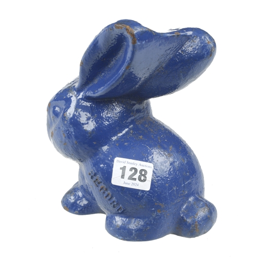 128 - A rare RECORD cast iron advertising rabbit G+