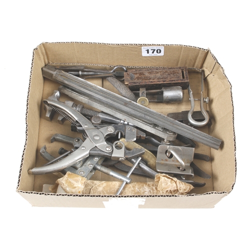 170 - A box of small metal tools G