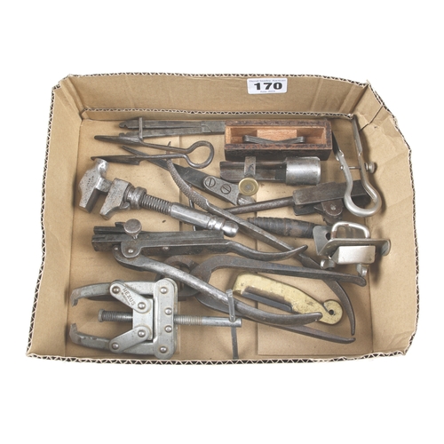 170 - A box of small metal tools G