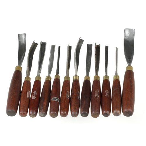 219 - A set of 12 carving tools by MARPLES G++