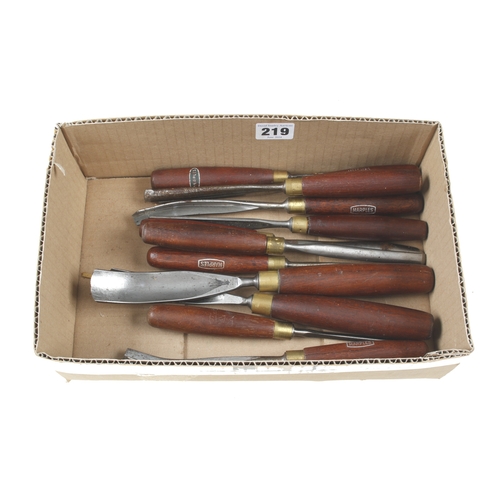 219 - A set of 12 carving tools by MARPLES G++