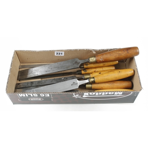 221 - A set of 7 firmer chisels with boxwood handles by MARPLES 1/4