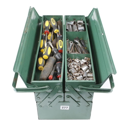 277 - A cantilever toolbox of spanners and other tools. Not for mailing. G