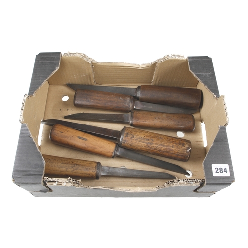 284 - Six large mortice chisels G