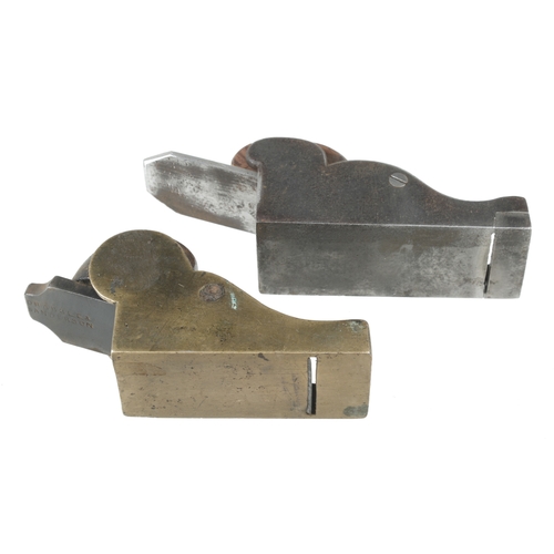 327 - A brass chariot plane and another in iron G