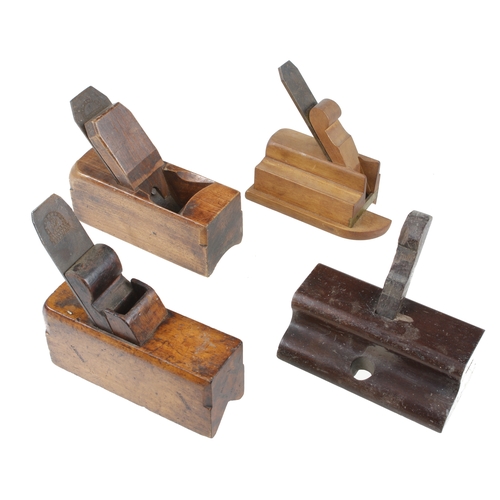 351 - Two beech chamfer planes, a masting plane and an OWT G+