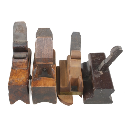 351 - Two beech chamfer planes, a masting plane and an OWT G+