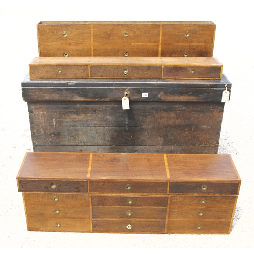 382 - A cabinet makers large lockable pine tool chest 
45