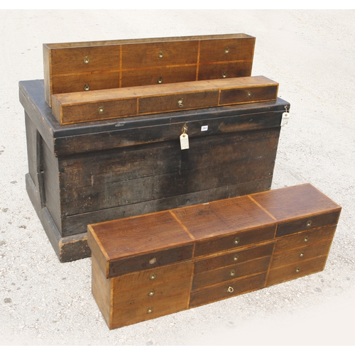 382 - A cabinet makers large lockable pine tool chest 
45