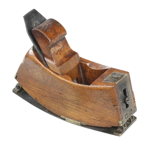 405 - A beech compass plane with adjustable steel sole by INMAN, front screw thread damaged, (see Russell ... 