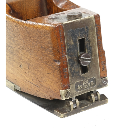 405 - A beech compass plane with adjustable steel sole by INMAN, front screw thread damaged, (see Russell ... 