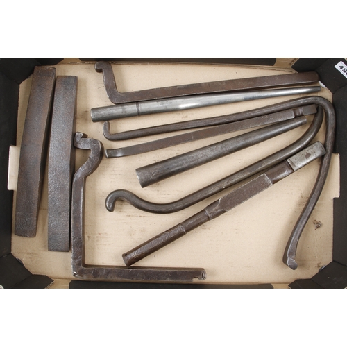 496 - Eight blacksmith's or tinsmith's slopes or stakes G