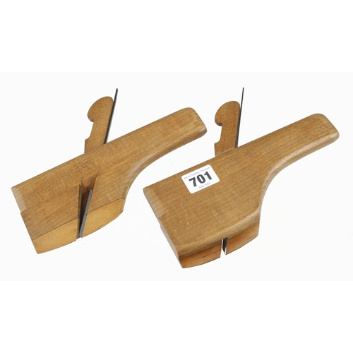 701 - A fine and little used pair of fully boxed L & R compassed side snipe moulding planes by J. MILLER G... 