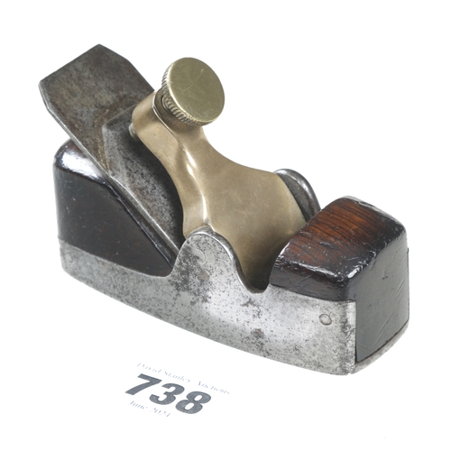 738 - A most unusual d/t steel smoother with rosewood infill 4