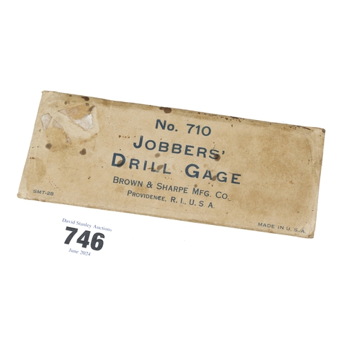 746 - An unused BROWNE & SHARP No 710 Jobber's Drill Gauge in orig envelope F