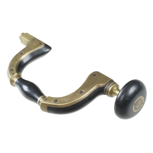 939 - A brass framed lever pad ebony brace by JAMES HOWARTH with Howarth brass motif in ebony head G+