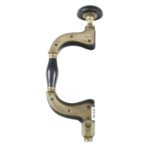 939 - A brass framed lever pad ebony brace by JAMES HOWARTH with Howarth brass motif in ebony head G+