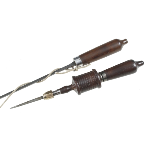 940 - A mahogany bow drill and bow G+