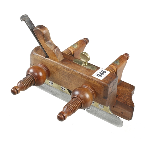 946 - A MATHIESON No 7B screwstem plough plane with boxwood stems and nuts c/w 8 irons (2-7 by Mathieson) ... 