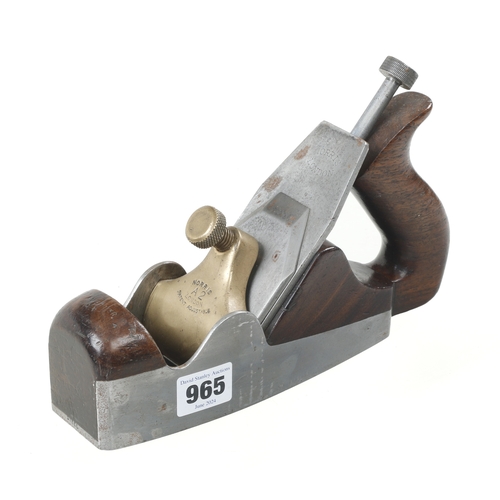 965 - A d/t steel NORRIS A2 adjustable smoother with rosewood infill and open handle, one inch remains of ... 