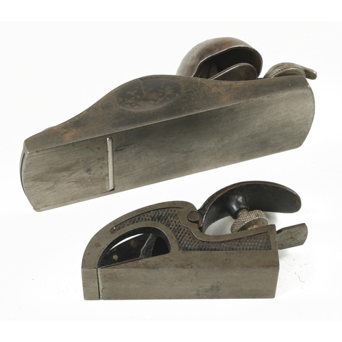 110 - PRESTON No 18 adjustable block plane (small crack to casting) and a No 1363 bullnose plane for refur... 