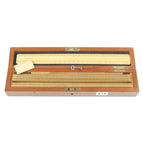A set of boxwood scale rules and offsets by ASTON & MANDER in mahogany ...