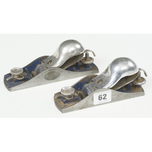 62 - Two RECORD Nos 018 and 019 block planes G+